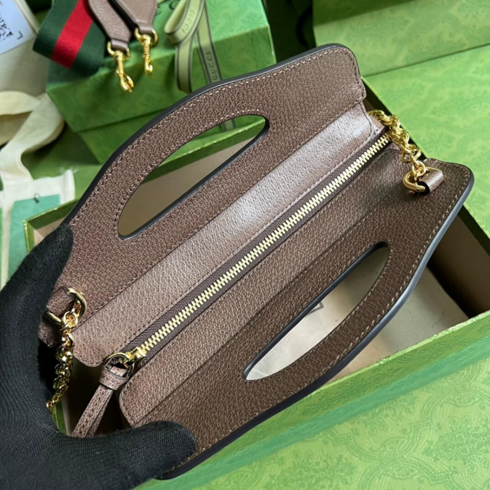 Gucci Ophidia Small Tote With Web Brown
