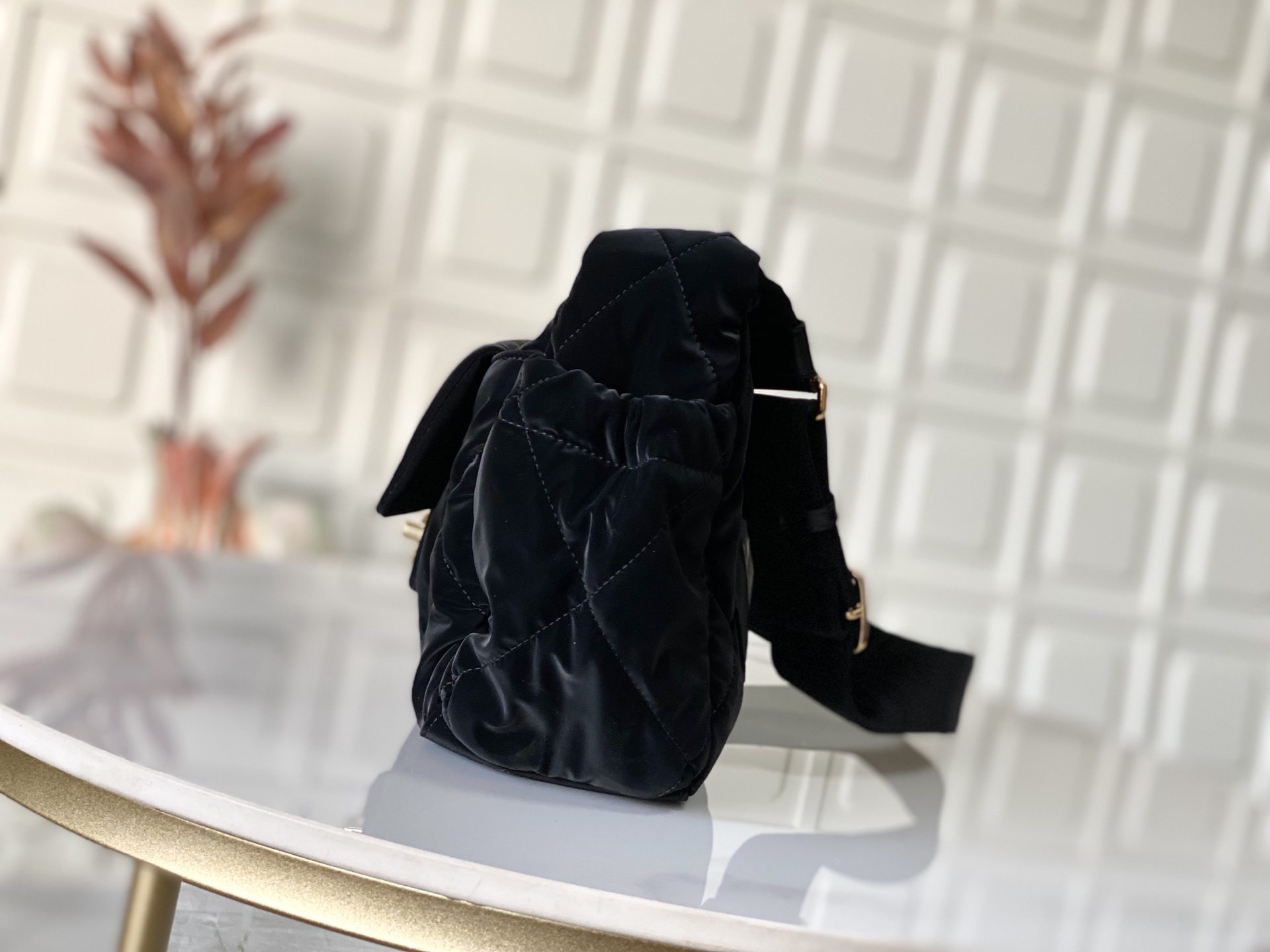 CHANEL Black Velvet Coconeige Ski Bag
