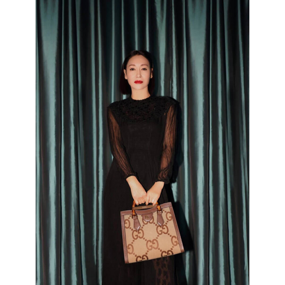 Gucci Diana Jumbo GG Small Tote Bag Brown 27cm