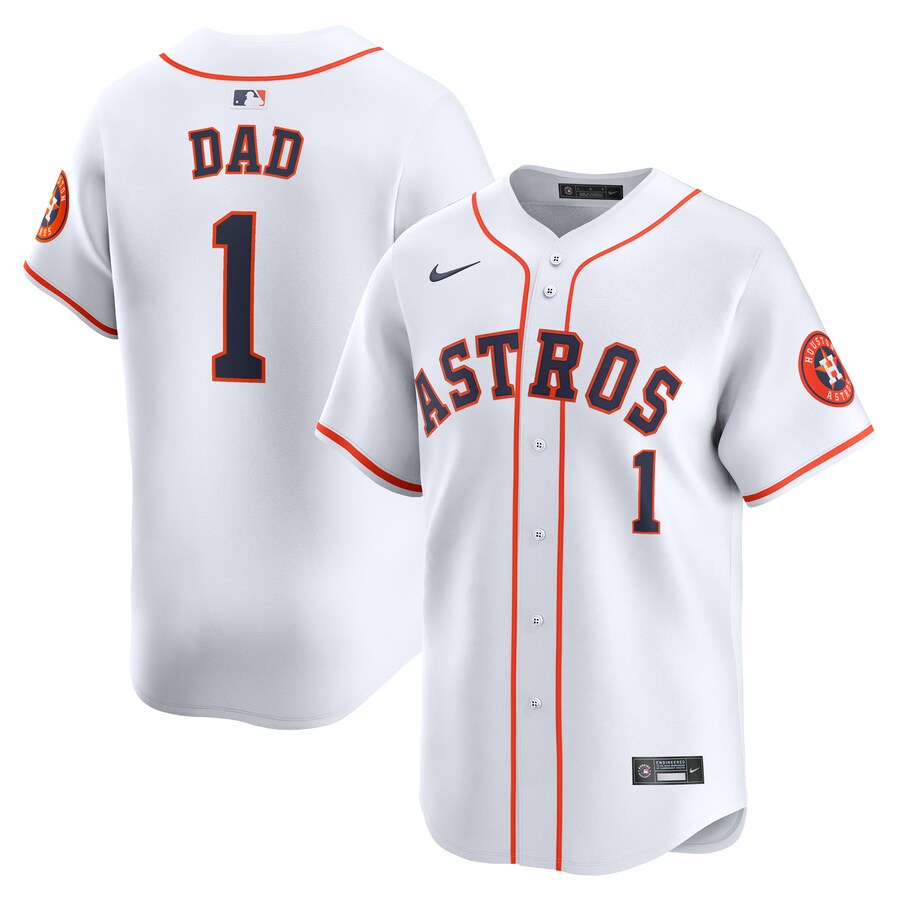 Houston Astros #1 Dad Home Limited Jersey White
