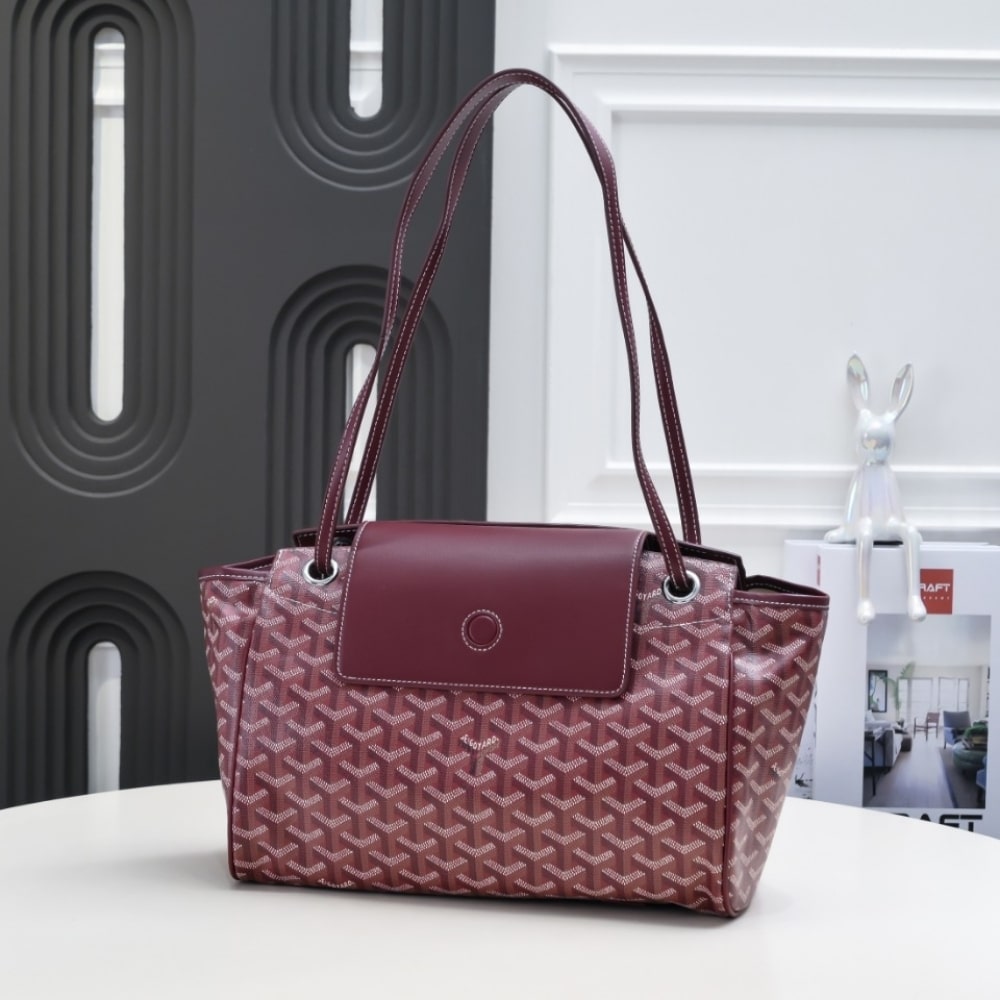 GOYARD ROUETTE SOUPLE BAG BURGUNDY 31CM