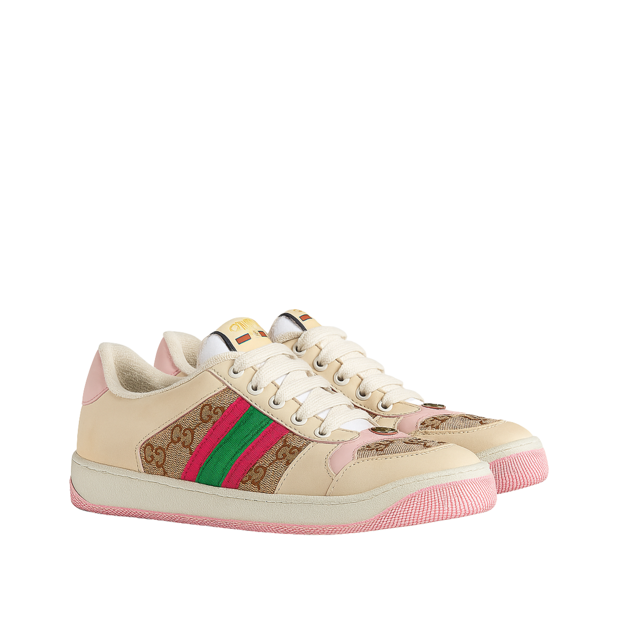 Gucci Women’S Screener Sneaker With Crystals Pink ?677423 9Sfr0 2587