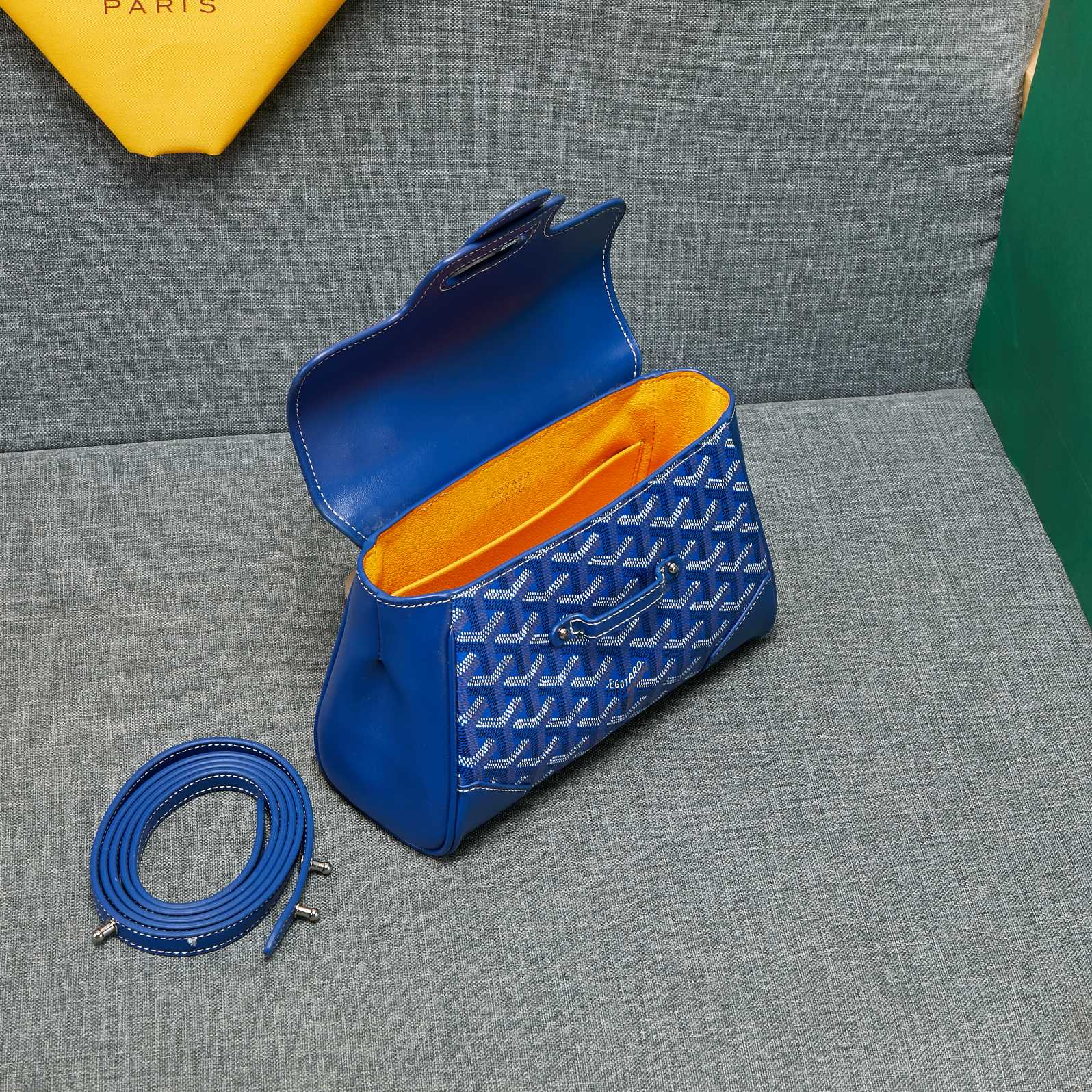 Goyard Saigon Souple Mini Bag Blue Canvas 20cm