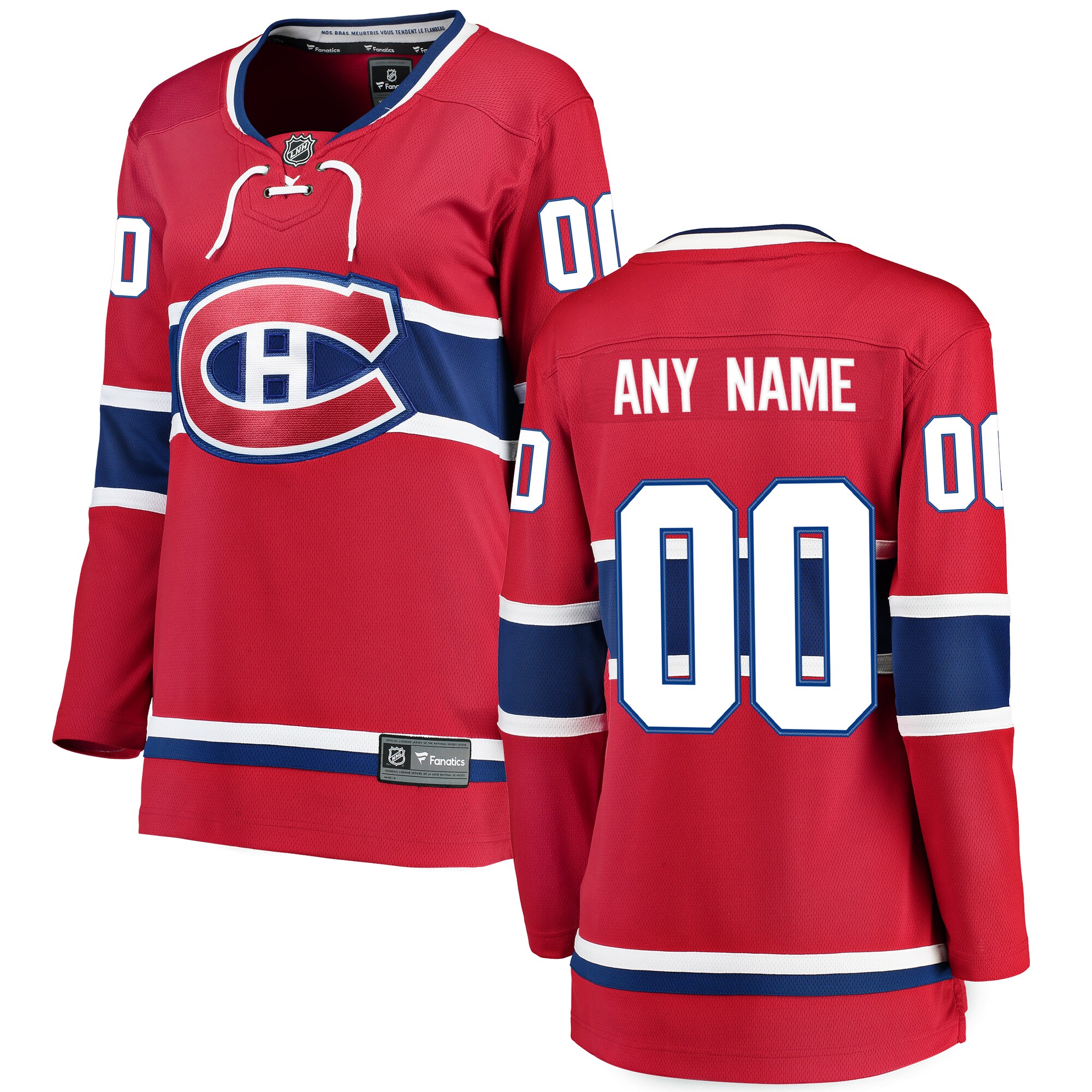 Montreal Canadiens Fanatics Women’s Home Breakaway Custom Jersey – Red