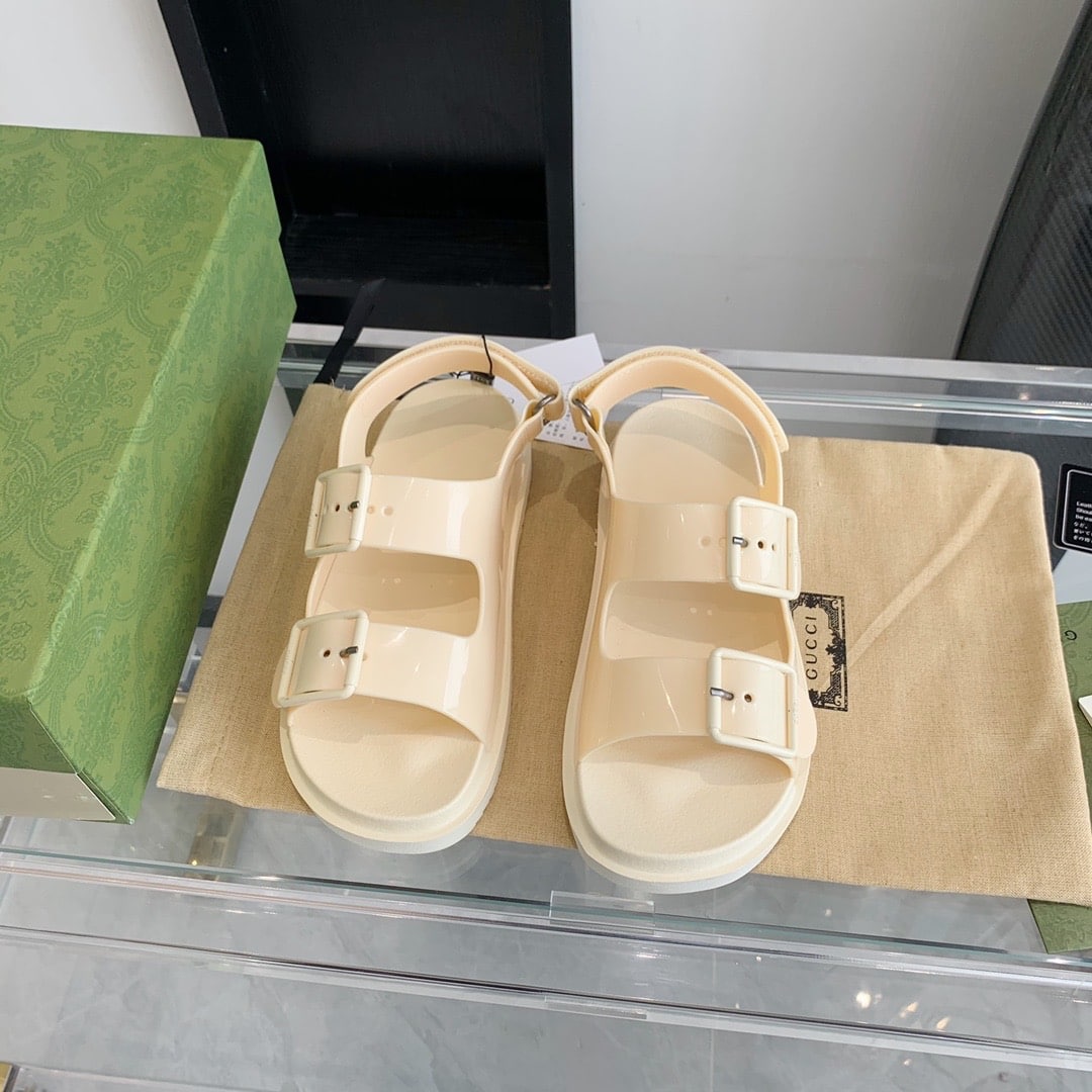 Gucci Women?S Sandal With Mini Double G White 660243 J8700 9050