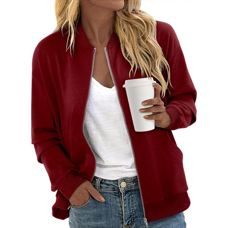 Women's Zip Up Jacket Casual Long Sleeve