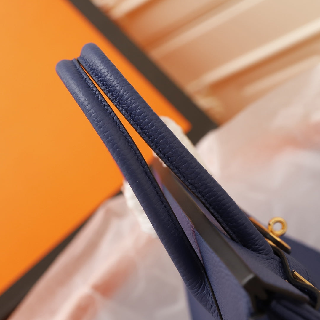 Hermes Birkin Bag 30 Navy Togo Gold Hardware