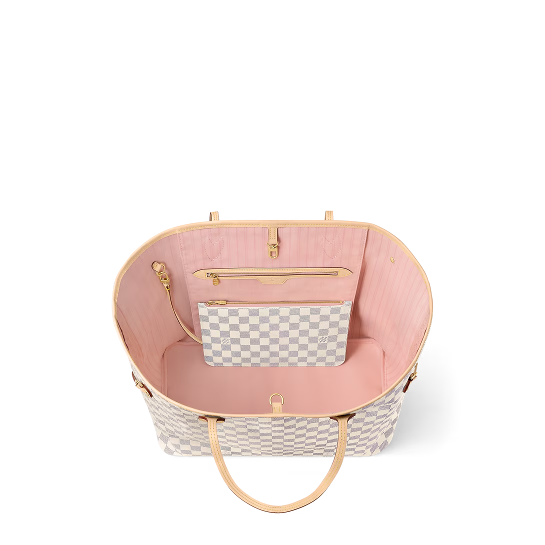 Louis Vuitton Neverfull GM Tote Bag Damier Azur Canvas Rose Ballerine 39cm N40601