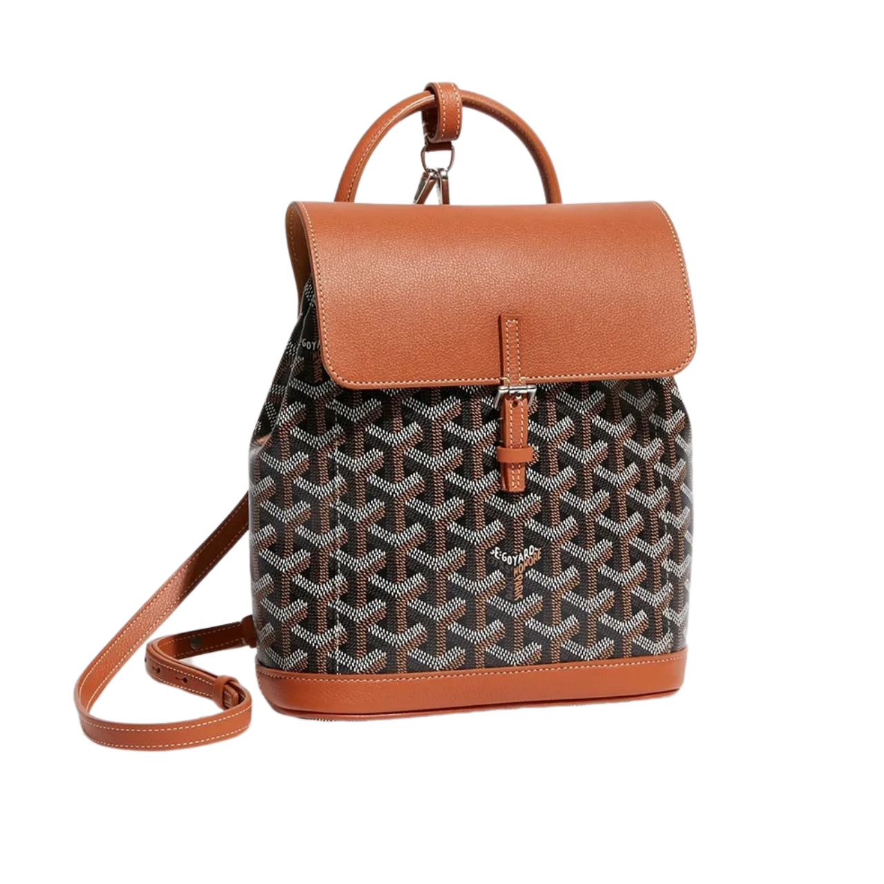 Goyard Alpin Mini Backpack 21 Cm Tan Lambskin And Black Goyardine Canvas