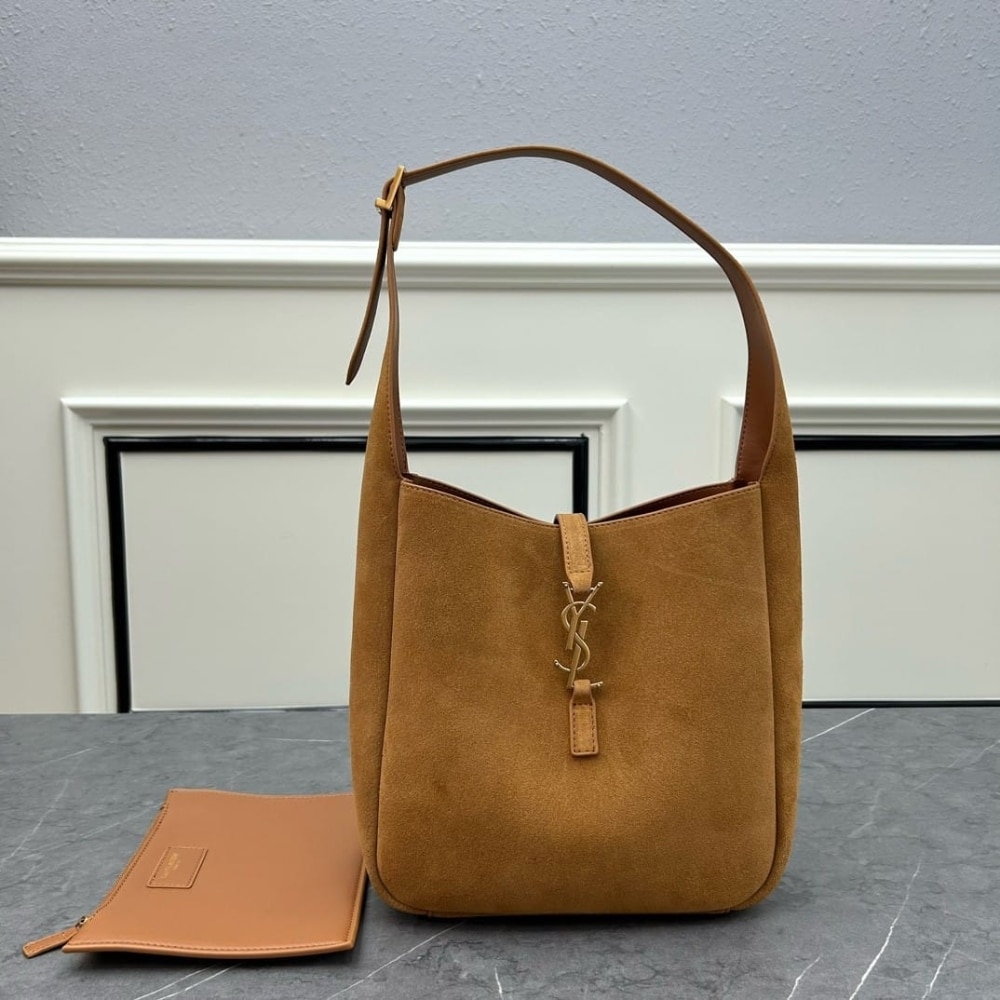 Saint Laurent Le 5 À 7 Supple Small In Suede Caramel Cognac 24Cm 8505331U80W2916