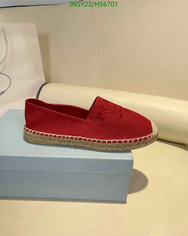 Prada Linen Espadrilles Red