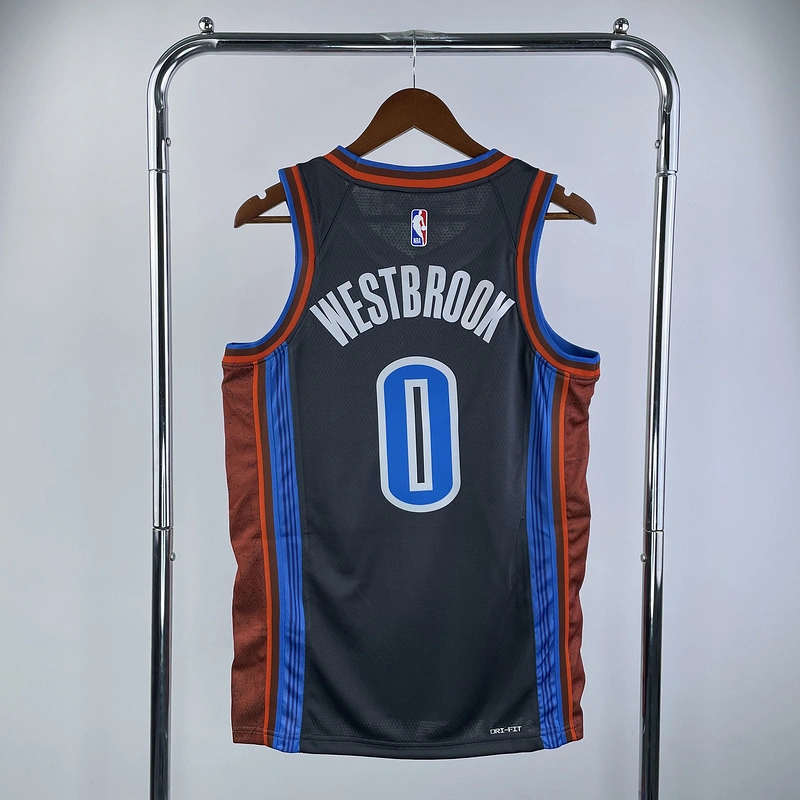 2023 NBA Oklahoma City Thunder 0 Westbrook Basketball Jersey
