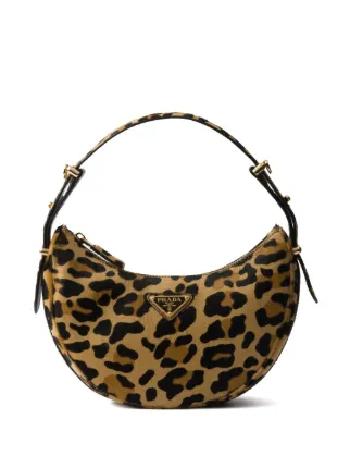 Prada Arqué leather shoulder bag leopard