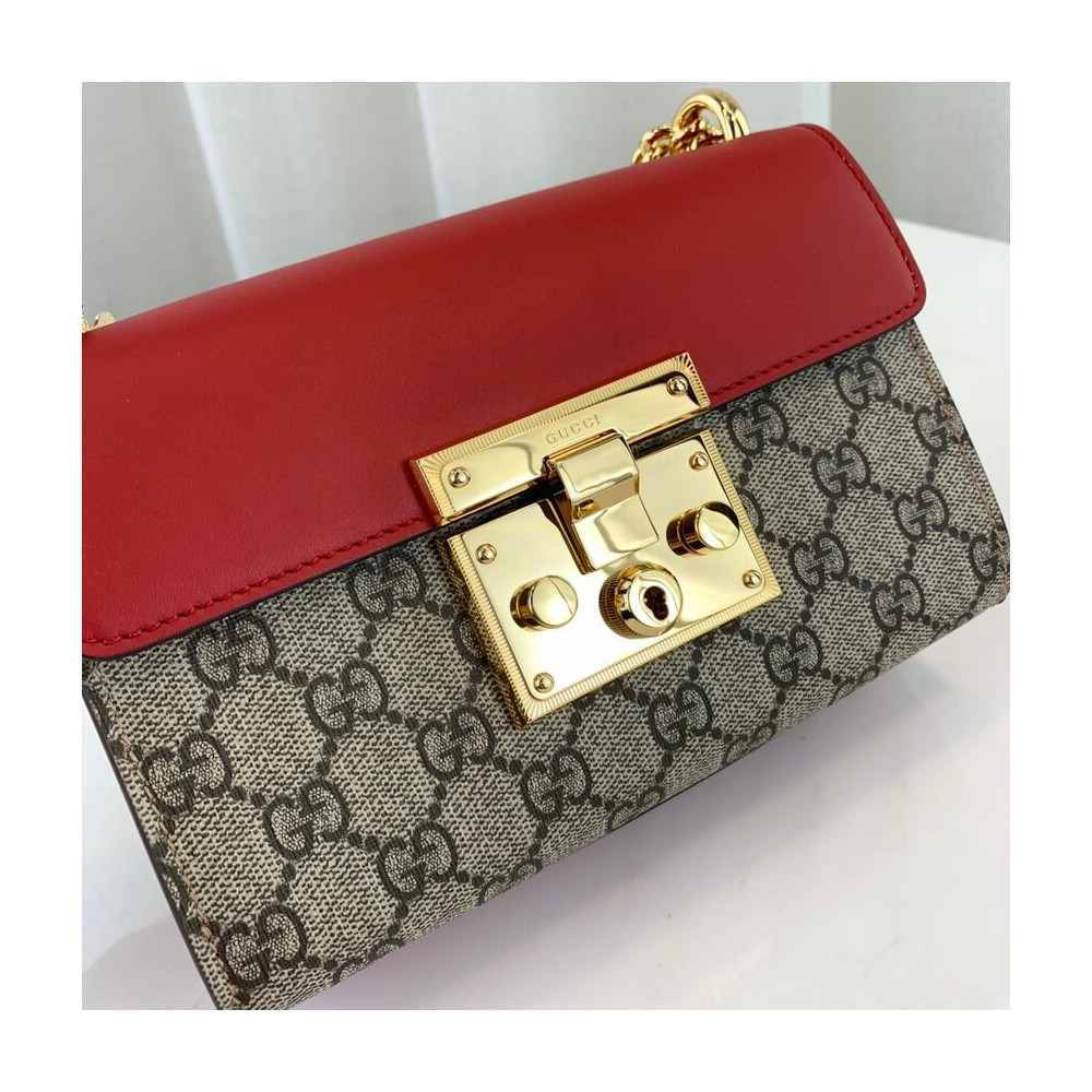 Gucci Padlock Small GG Shoulder Bag Red