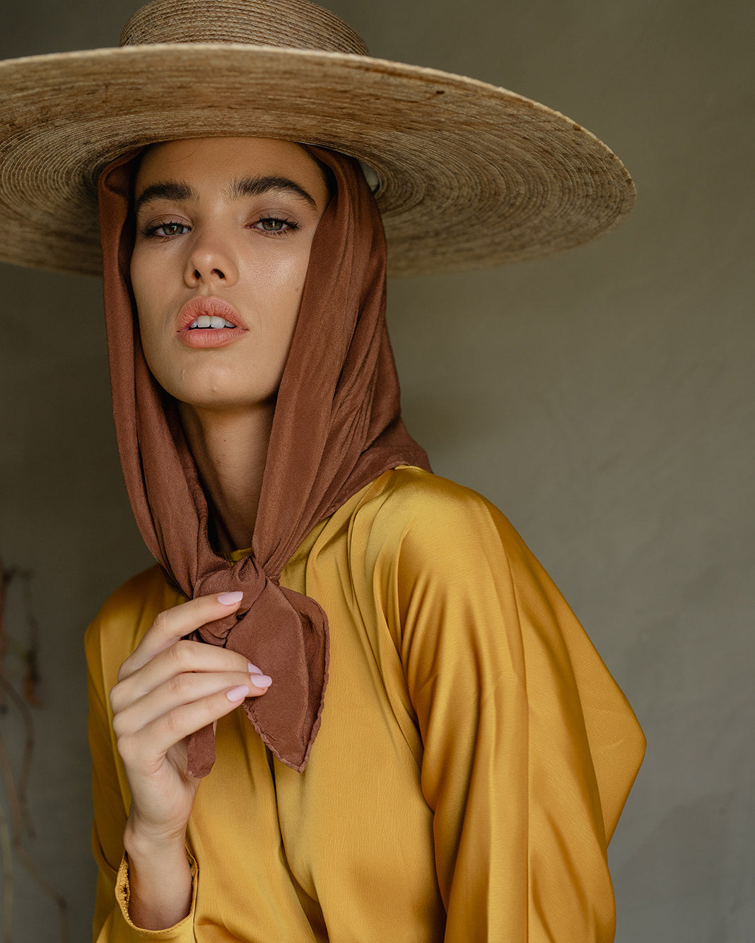 ‘The Classic’ Washable Silk Scarf in Pecan