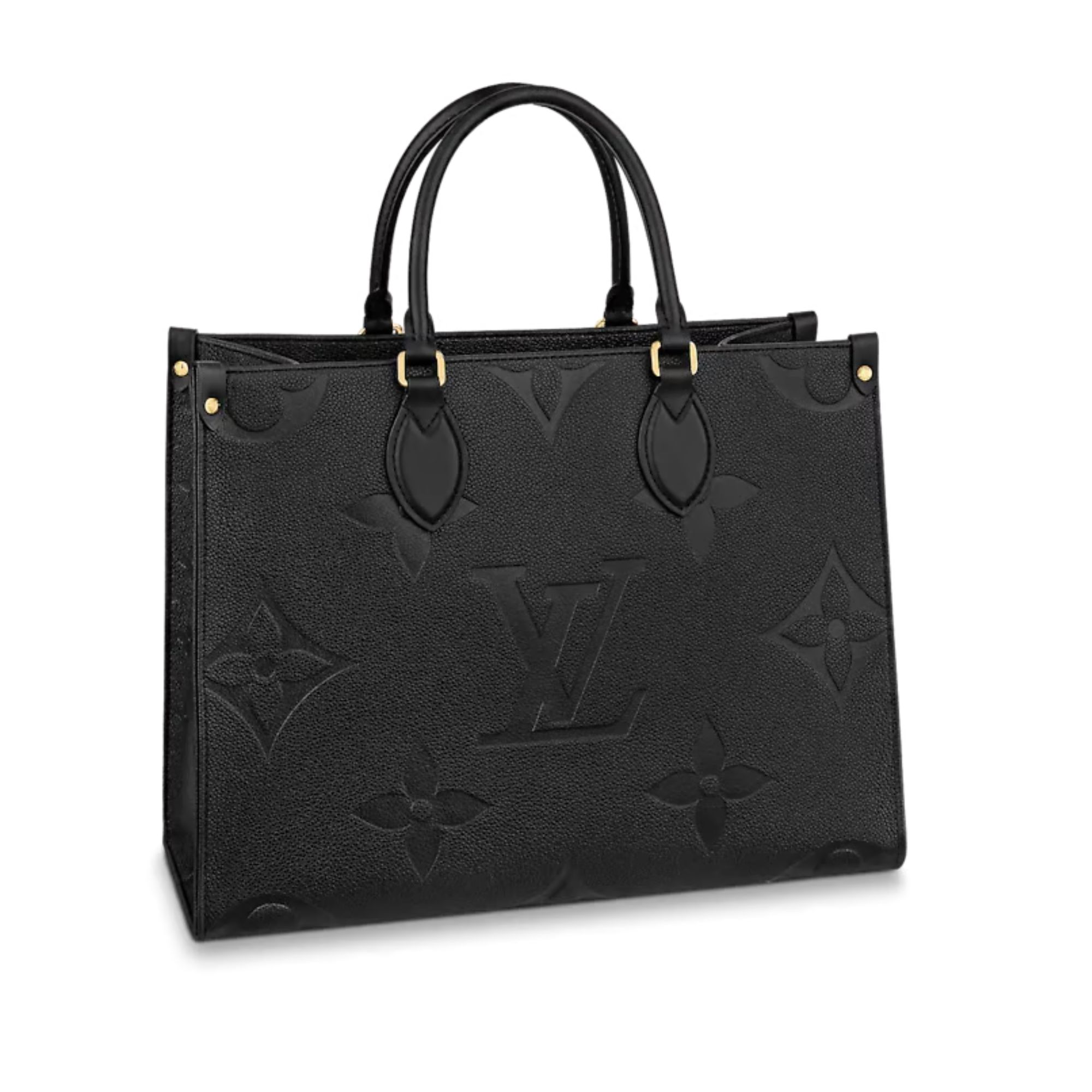 Louis Vuitton Onthego MM Bicolor Monogram Empreinte Leather Black M45595 35cm