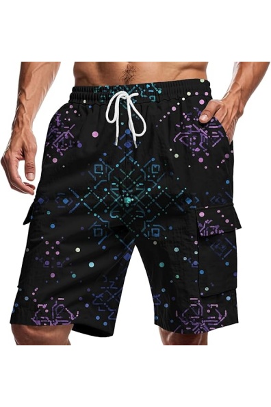 Mens Cargo Shorts Summer Lightweight Casual Drawstring