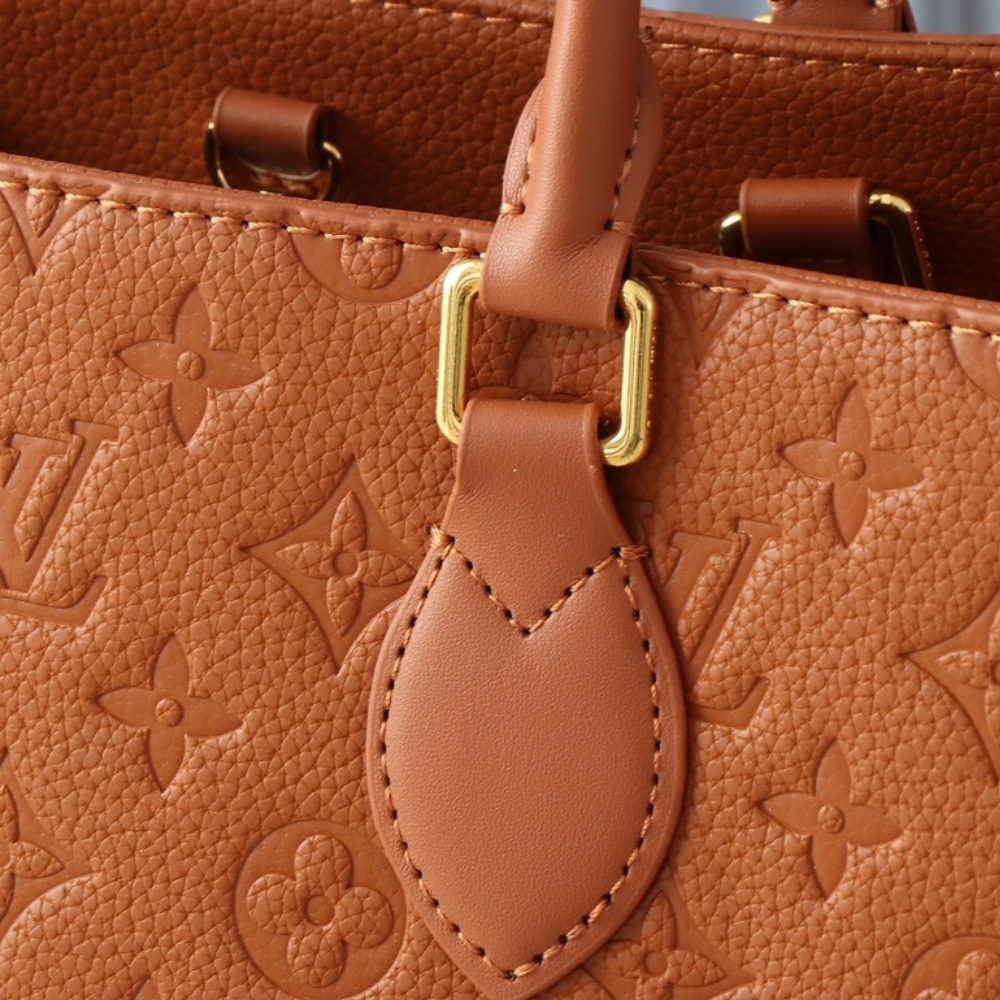 Louis Vuitton On The Go MM Monogram Empreinte Leather Cognac 35Cm M12775