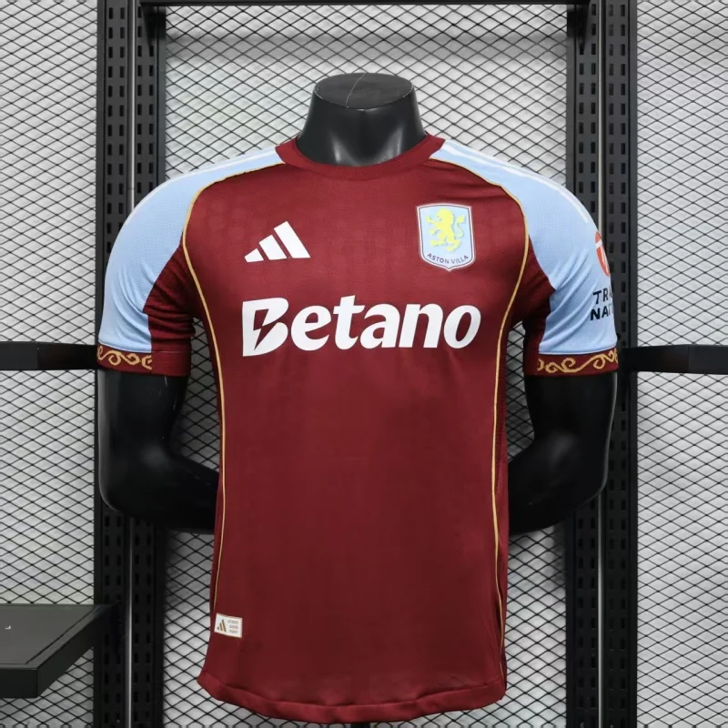 2025/2026 Premier League Aston Villa Team Home Football Jersey Player Version