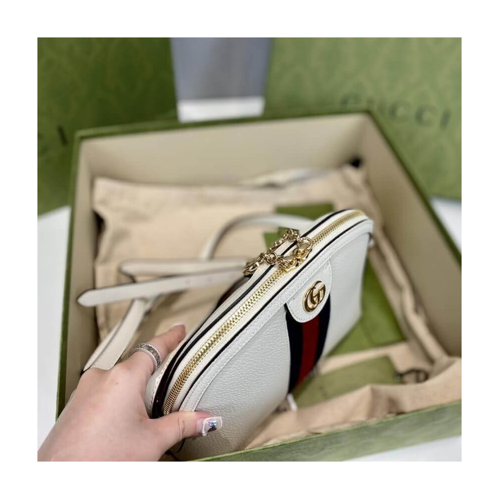 Gucci Ophidia Small Shoulder Bag in White Leather