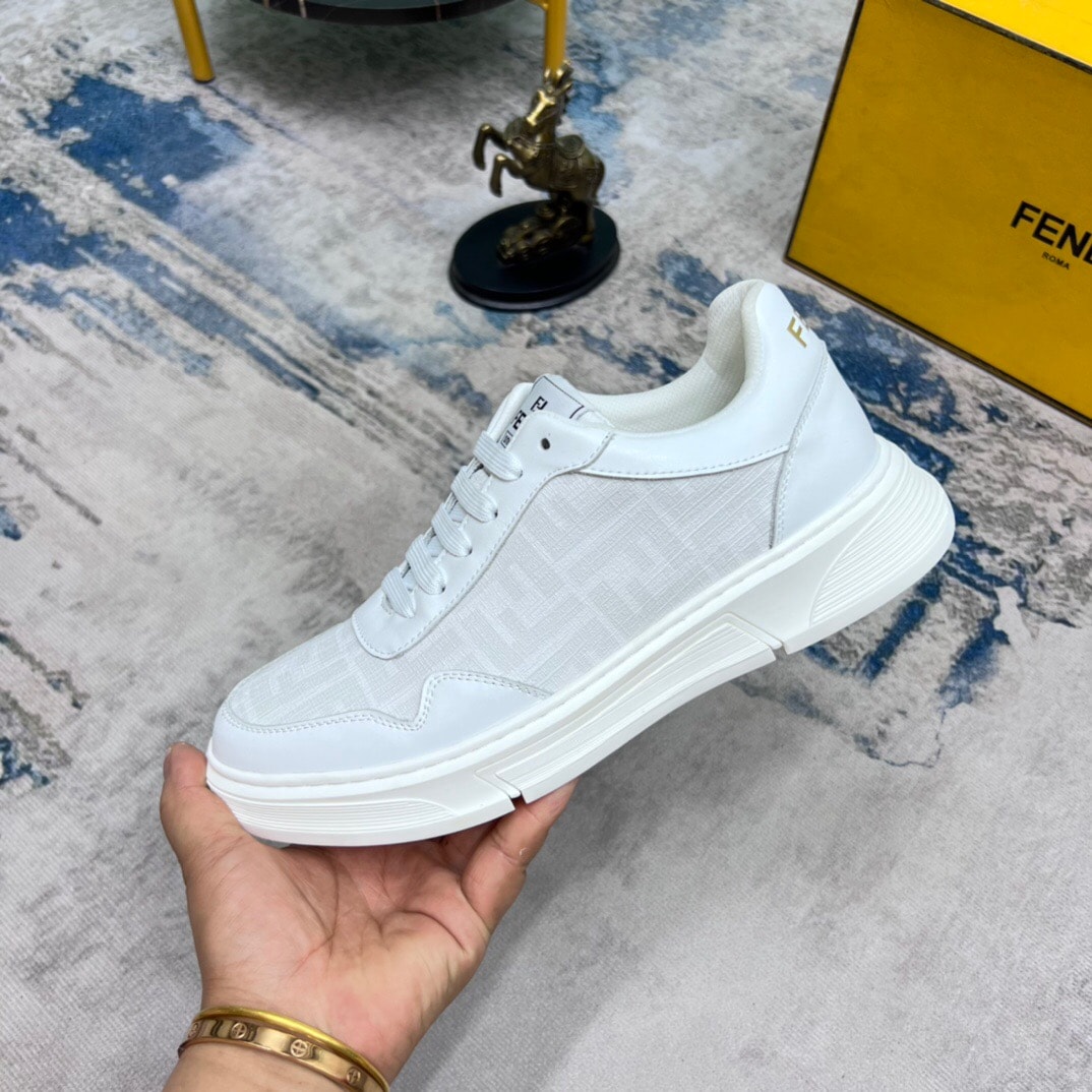 Fendi Ff Motif Low Top Sneakers White