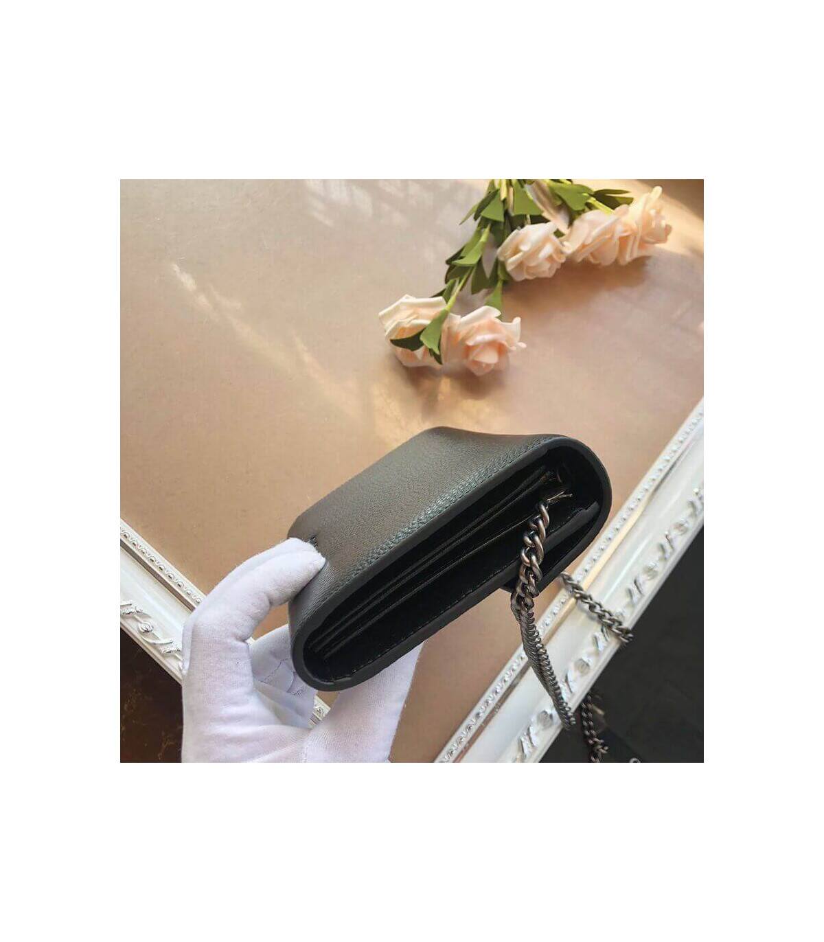 Gucci Dionysus Black Leather Mini Chain Bag