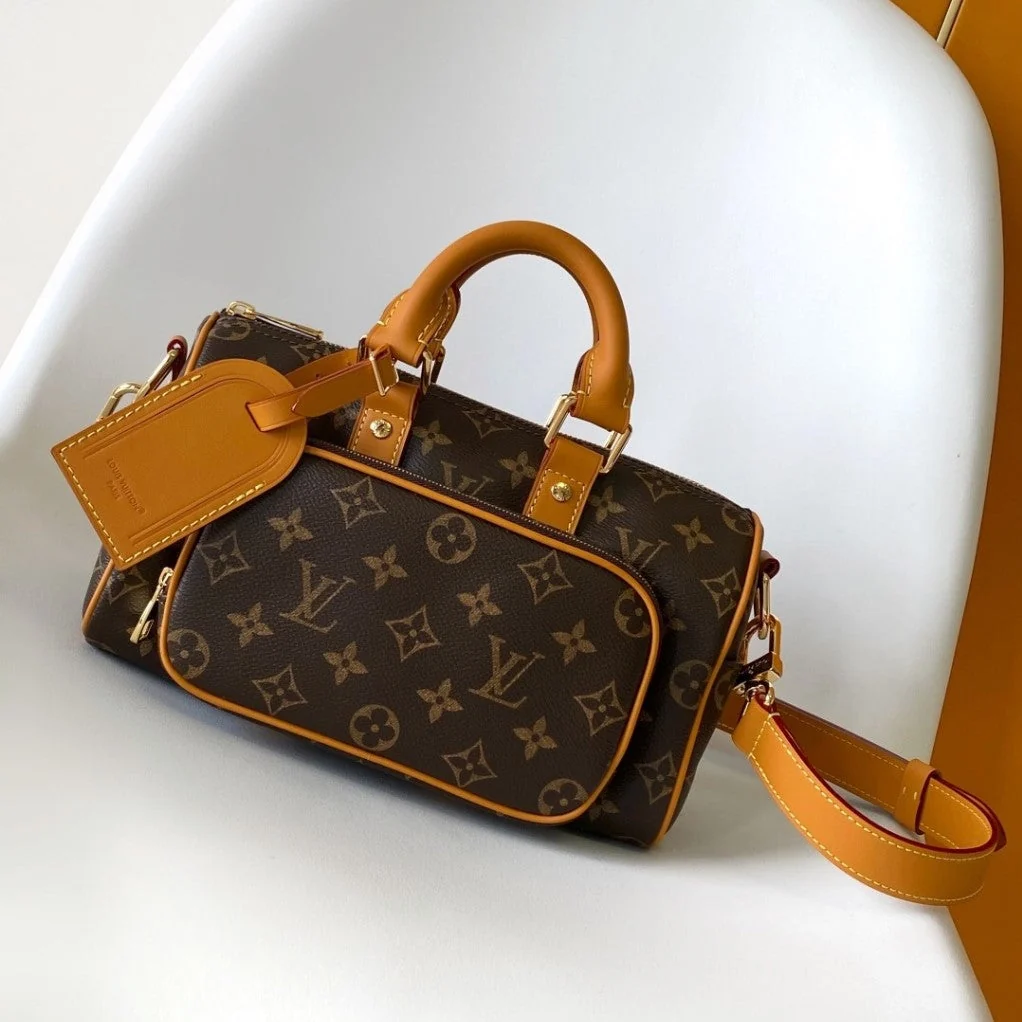 LV M14026 Keepall Bandoulière Cargo 25 Brown Monogram Caflskin GHW