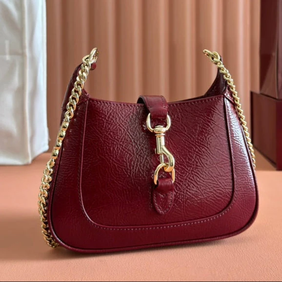 Gucci Jackie Notte Bag Rosso Ancora Red Patent Leather 248415