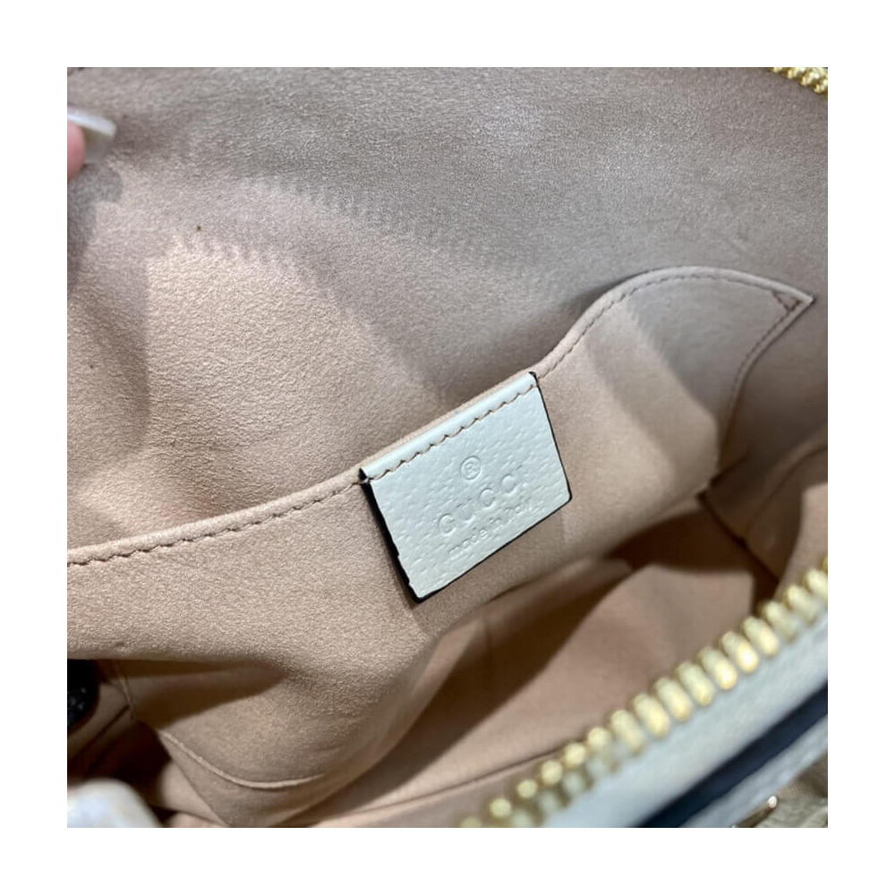 Gucci Ophidia Small Shoulder Bag in White Leather