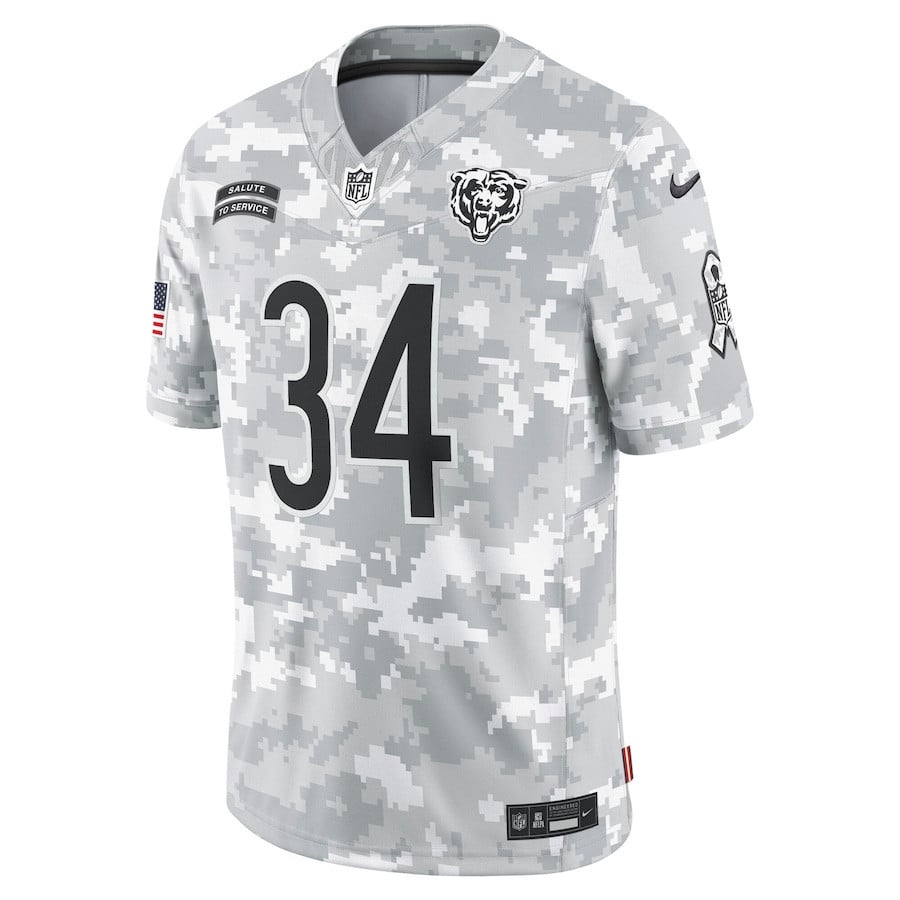 Walter Payton 34 Chicago Bears 2024 Salute to Service Retired Player Limited Men Jersey - Arctic Camo