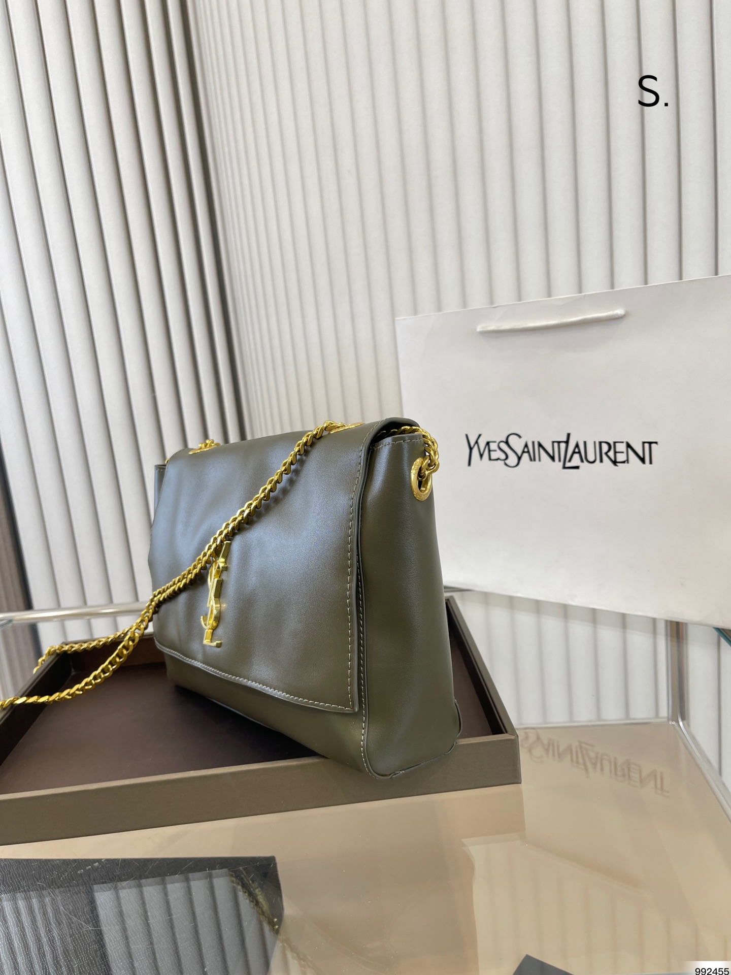 Saint Laurent Kate Medium Chain Bag In Grain De Poudre Embossed Leather