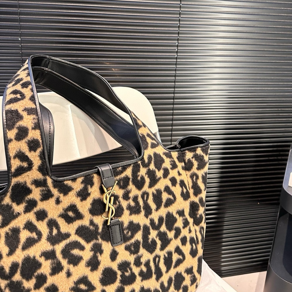Saint Laurent Le 5 A 7 Bea In Pony Hair Leather Leopard 31Cm