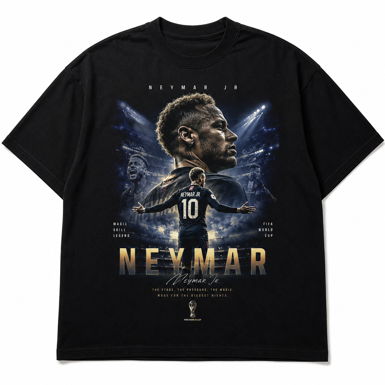 Neymar World Cup Printed T-Shirt  Unisex Loose Fit T-Shirt 100% Cotton Soft Comfortable Summer Casual Printed Top