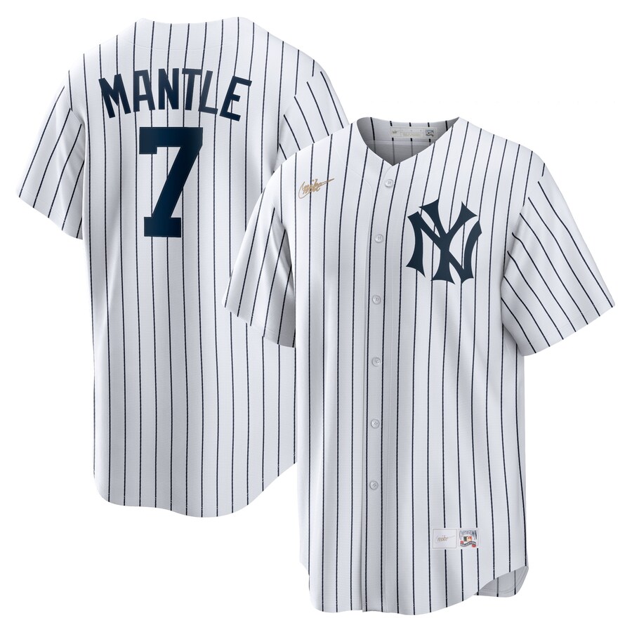 Mickey Mantle New York Yankees Home Cooperstown Collection Player Jersey White