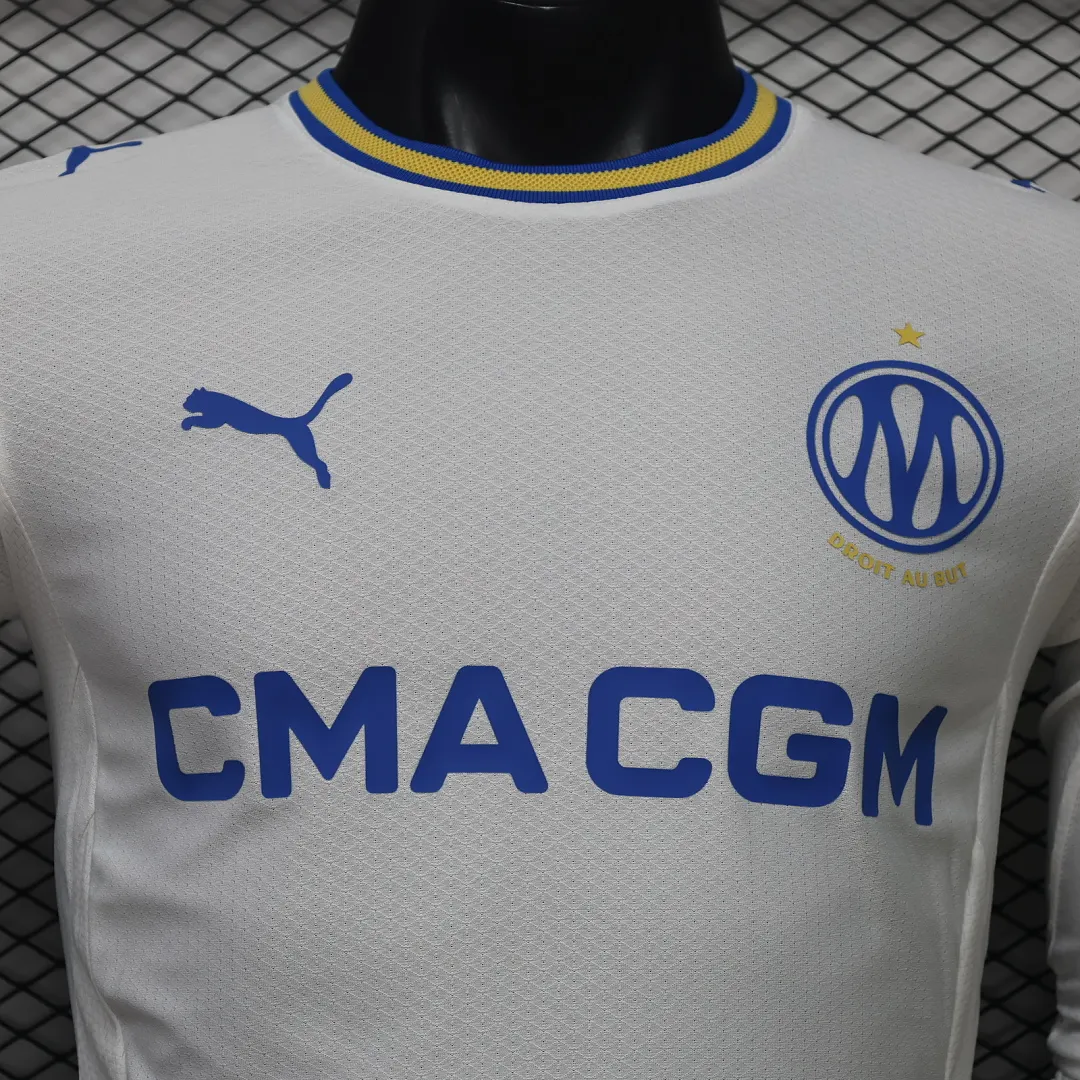 2026/27 Ligue 1 Marseille Team Home Football Jersey Player Version Long Sleeves - JerseyFun