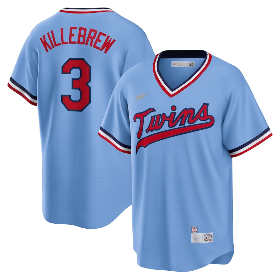 Harmon Killebrew Minnesota Twins Road Cooperstown Collection Player Jersey Light Blue