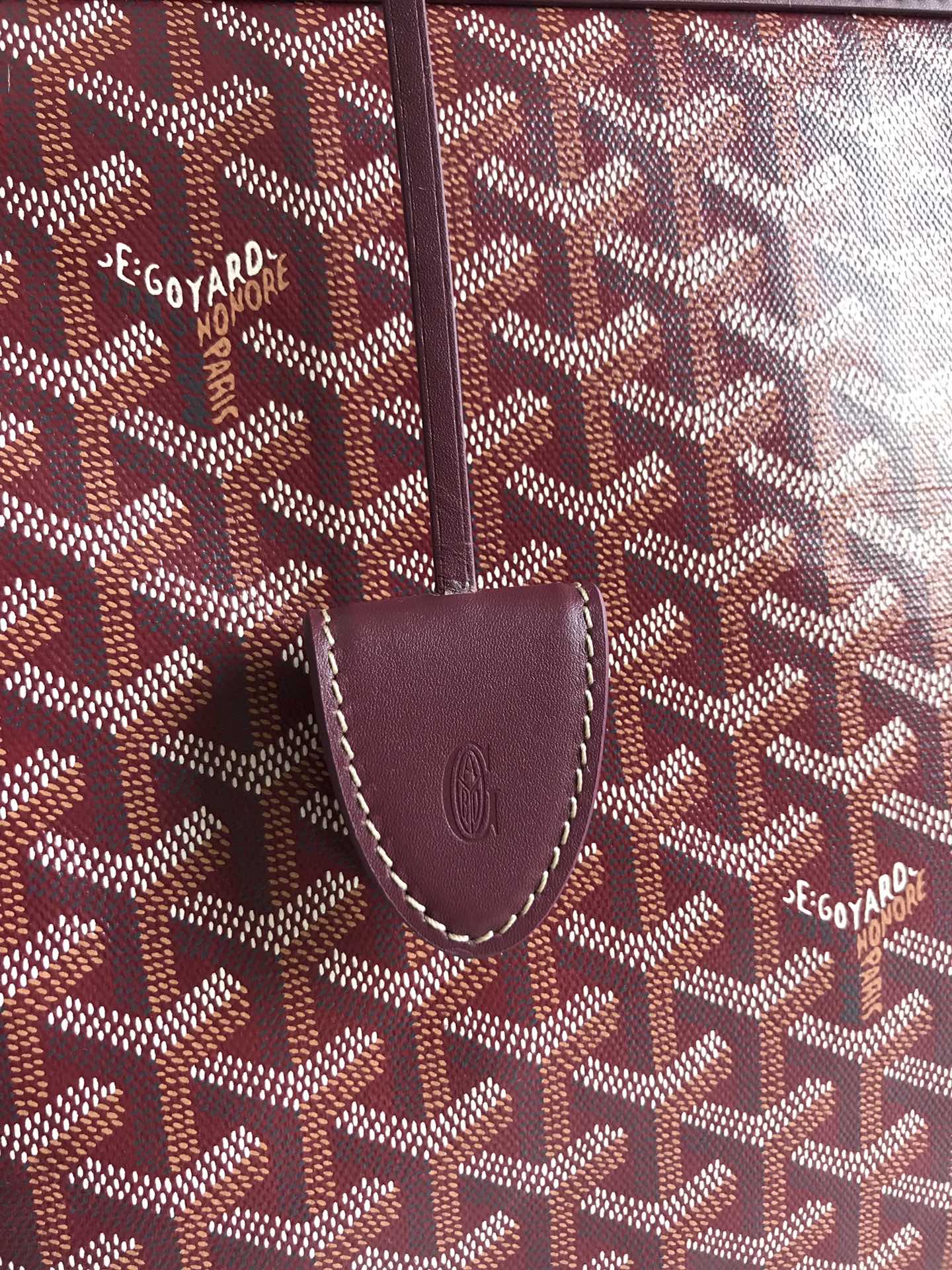 Goyard Bellechasse Biaude Pm Bag 36cm Wine Red Goyardine Canvas And Calfskin Trim
