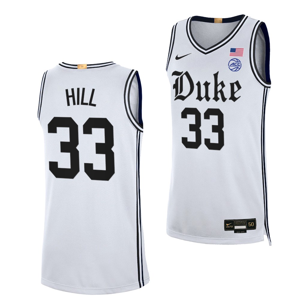 Duke Blue Devils Grant Hill #33 White Cameron Brotherhood uniform -22 Alumni Limited Jersey
