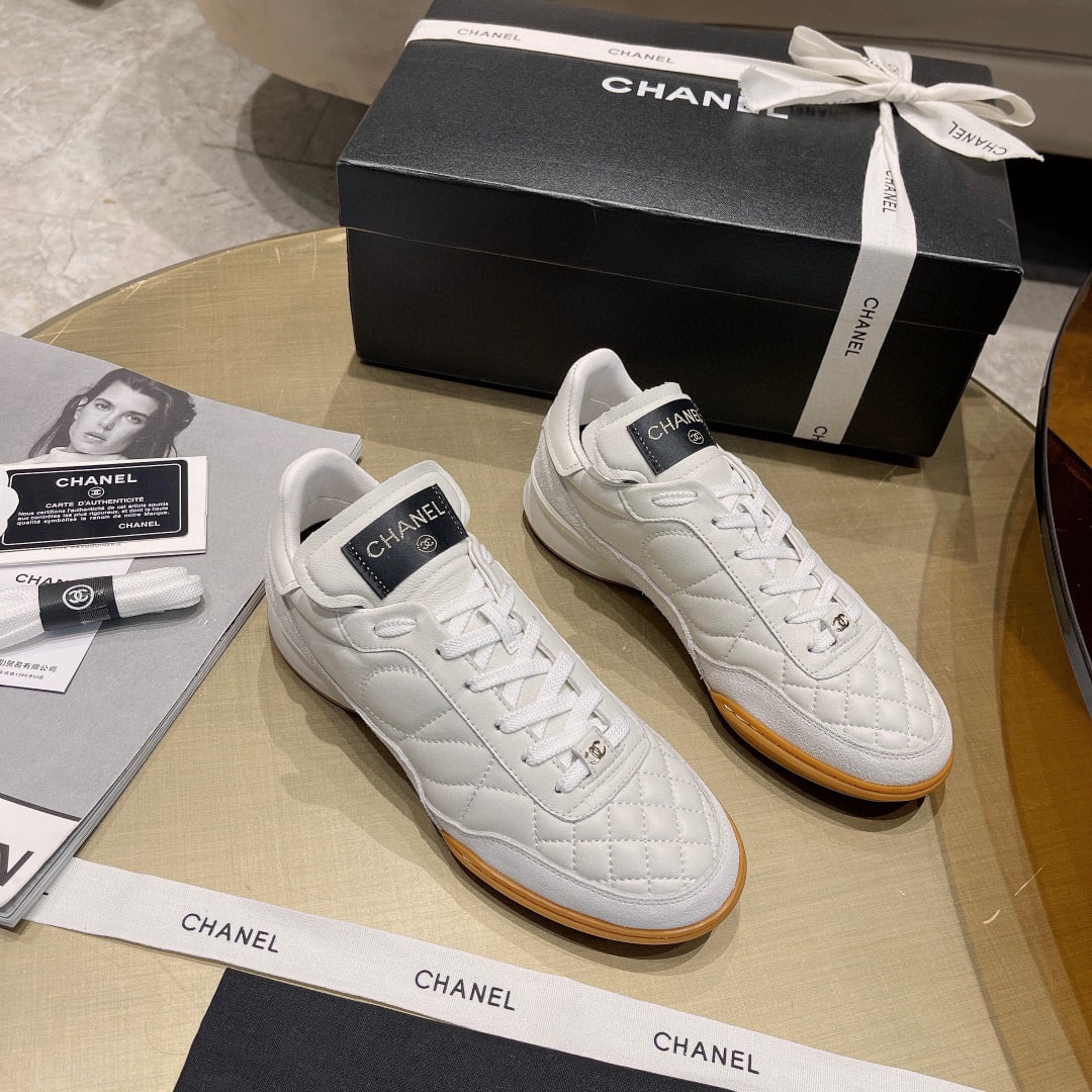 Chanel Sneakers Calfskin Suede White G45335 B14497 Ns308