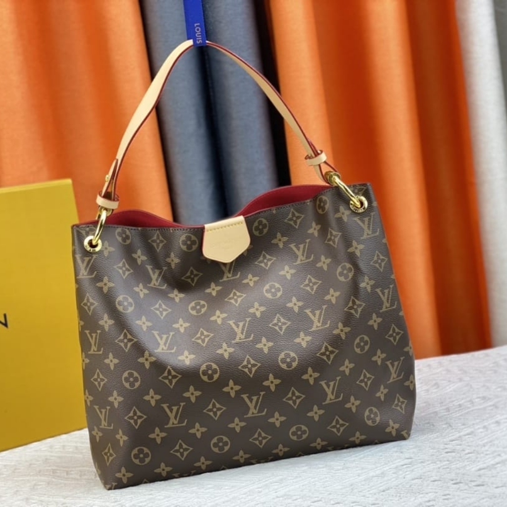 Louis Vuitton Graceful PM Monogram Canvas Red 35Cm