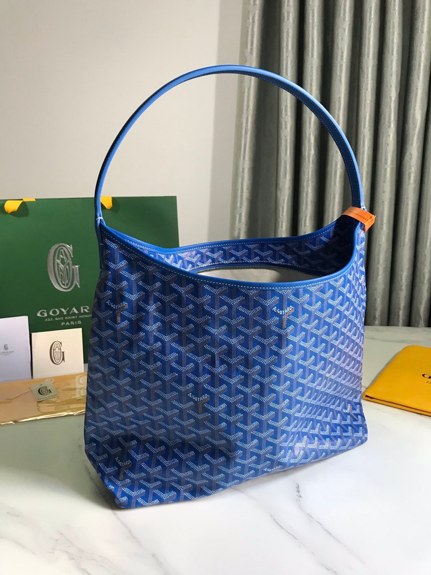 Goyard Hobo Boheme 42Cm Blue Canvas