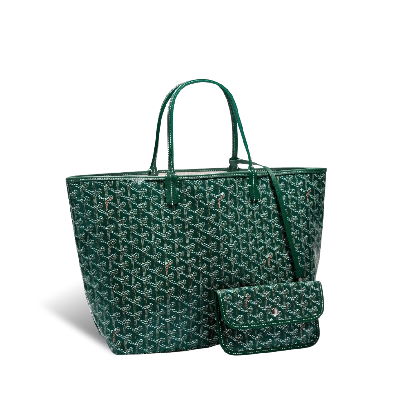 Goyard Saint Louis Pm 34Cm Green Canvas Chevroches Calfskin
