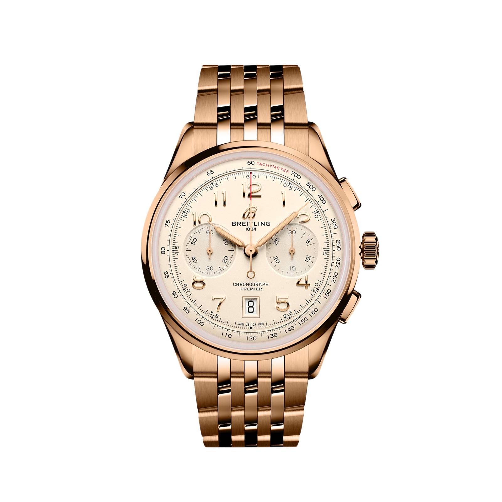 Breitling Premier B01 Chronograph 42mm Mens Watch Silver 18ct Rose Gold-P17532224
