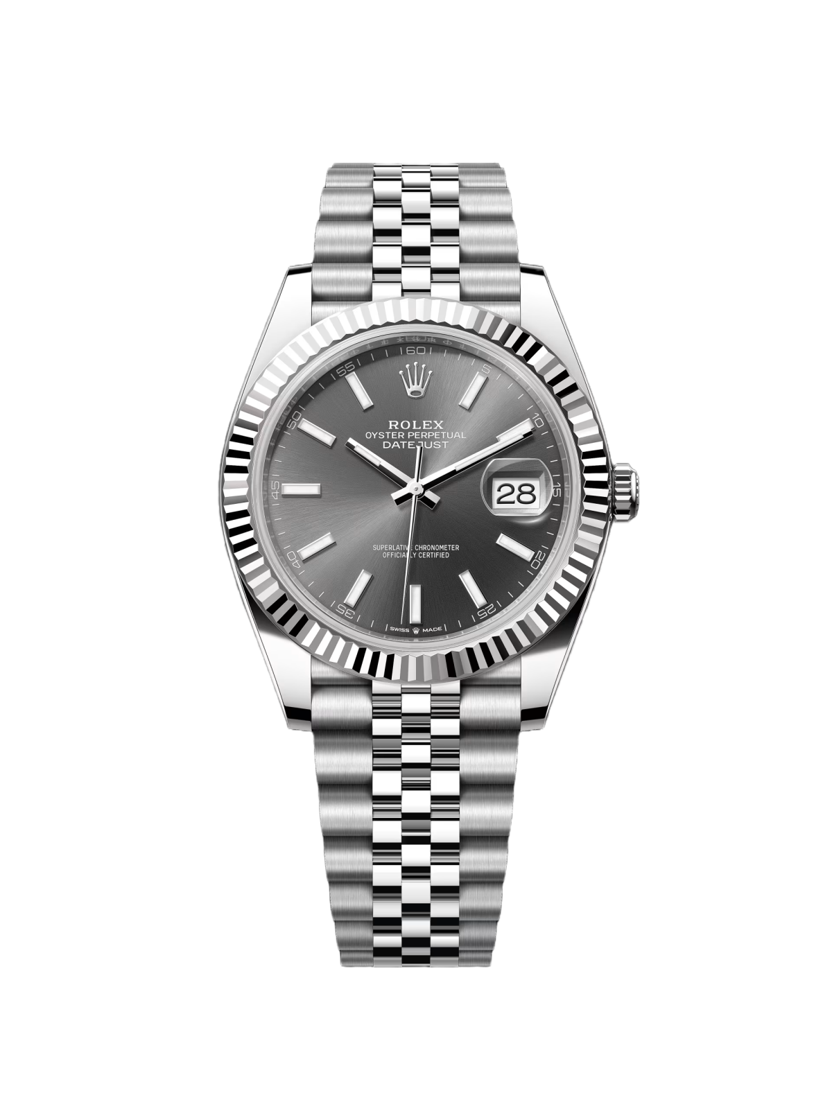 【Super Clone】RLX  Datejust 126334 Dark Rhodium Index Jubilee 41mm Stainless Steel