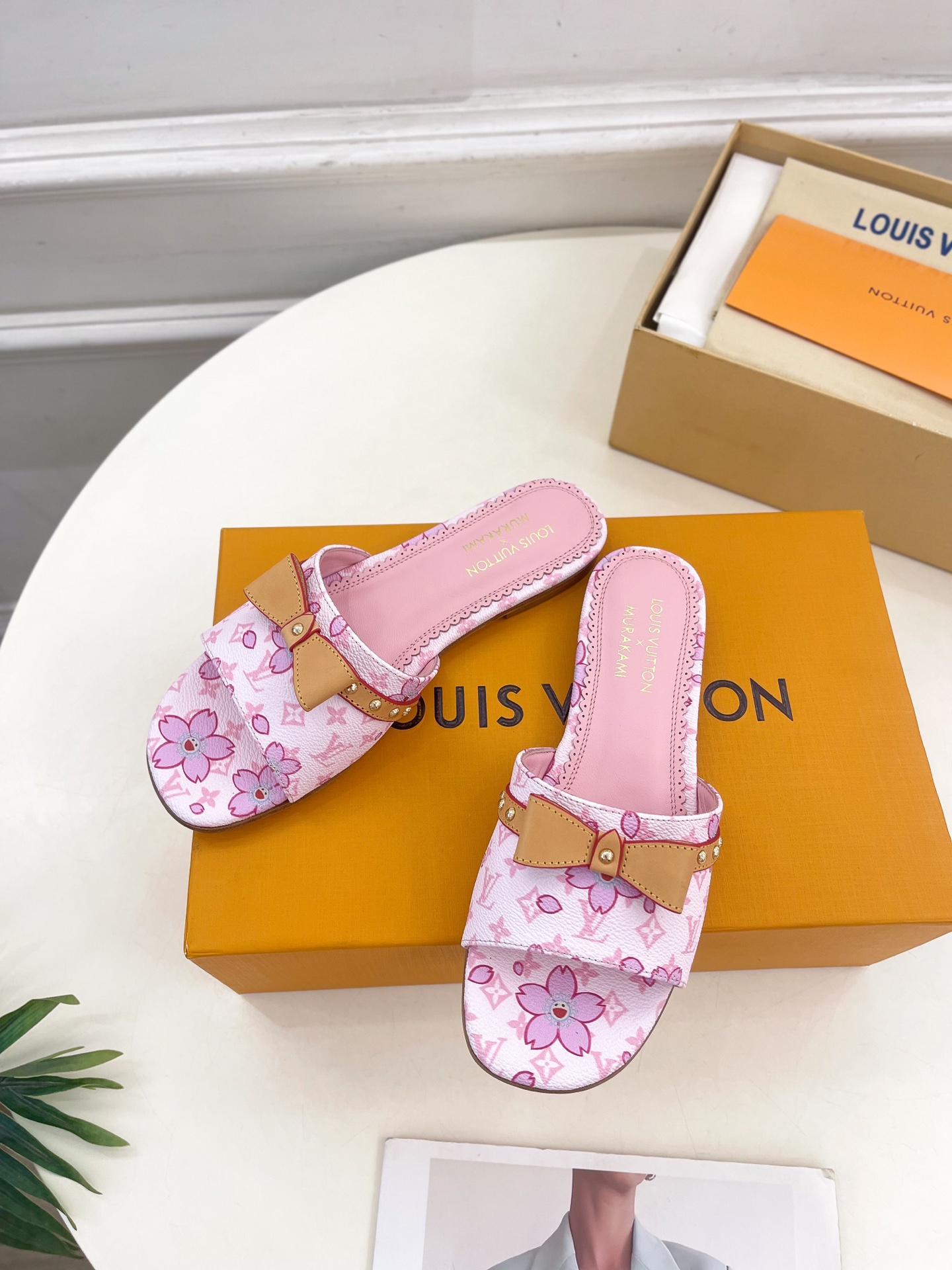 Louis Vuitton x Takashi Murakami Cherry Blossom Flat Slide Sandal