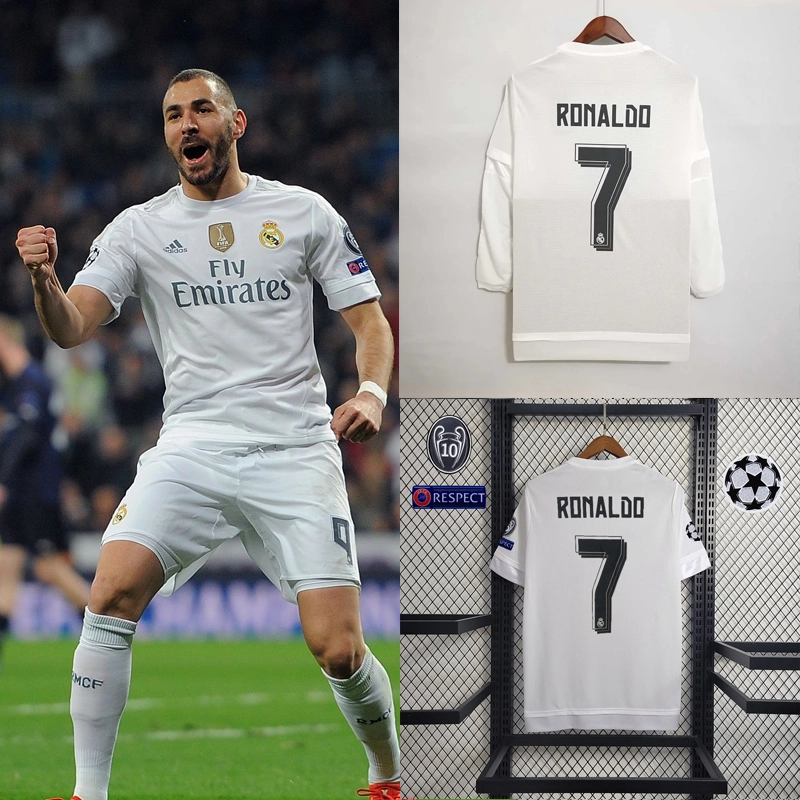 Retro 2015-16 Real Madrid home RONALDO Benzema Bale Sergio Ramos ISCO KROOS Modric  Football jersey retro