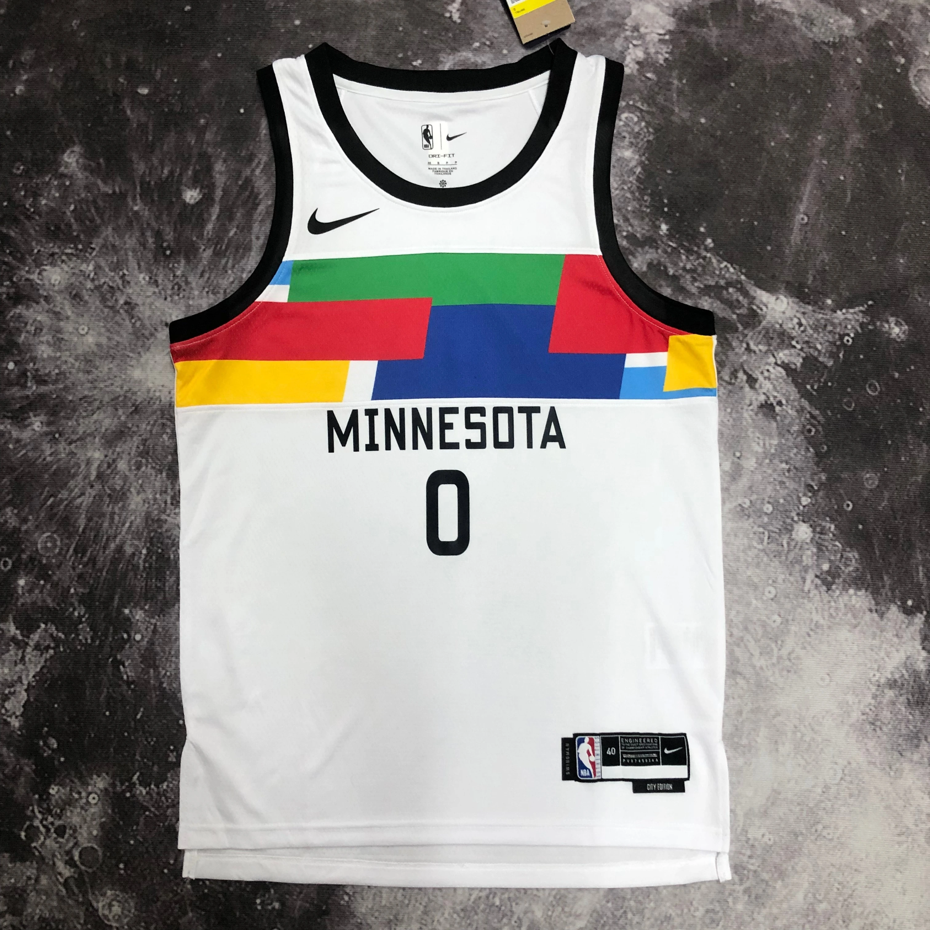2023 NBA Minnesota Timberwolves 0 Russell Basketball Jersey