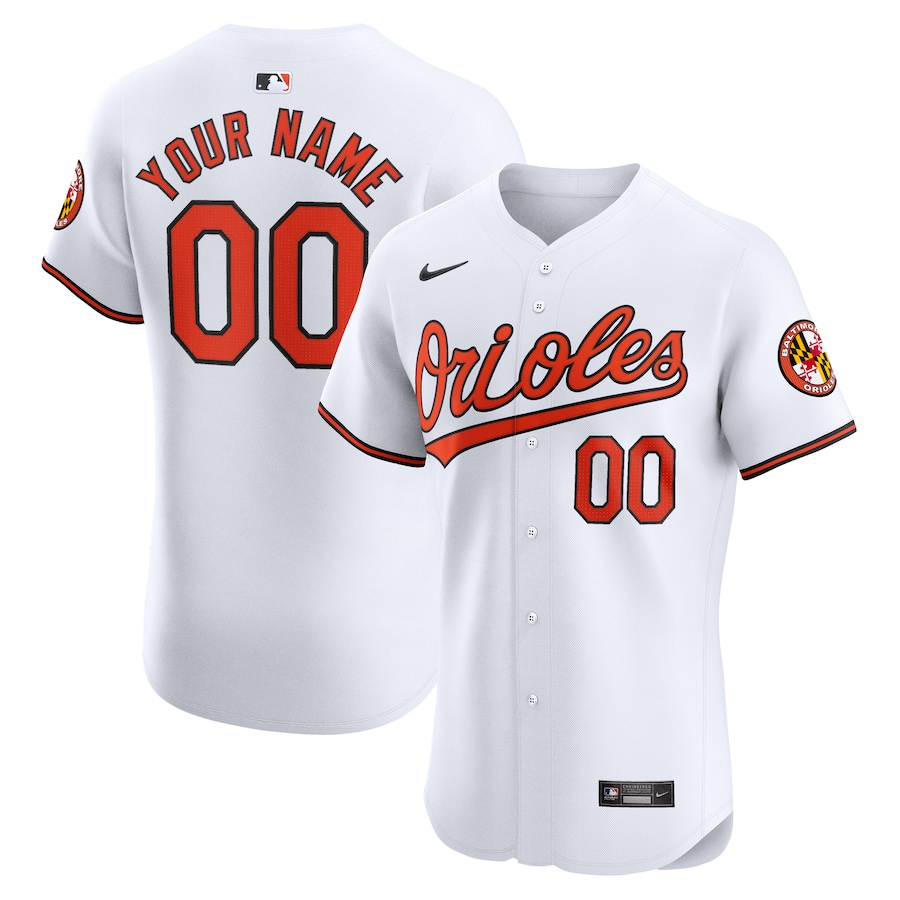 Baltimore Orioles Home Elite Custom Jersey White