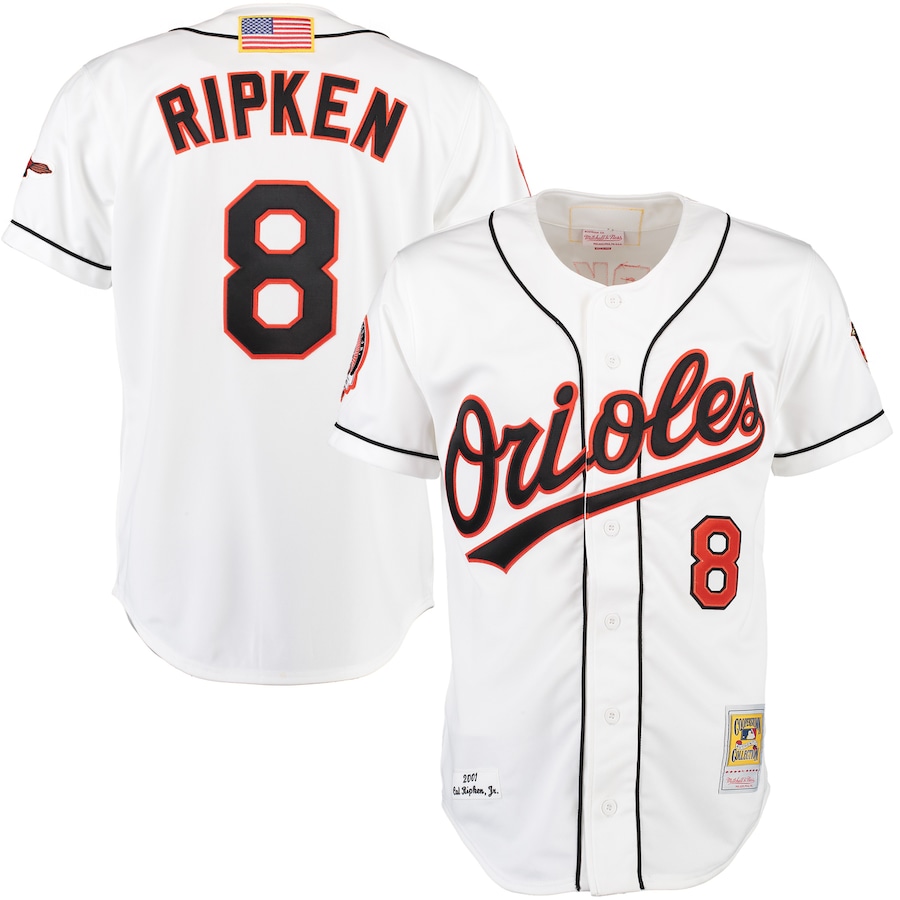 Cal Ripken Baltimore Orioles Mitchell&Ness Home Jersey White