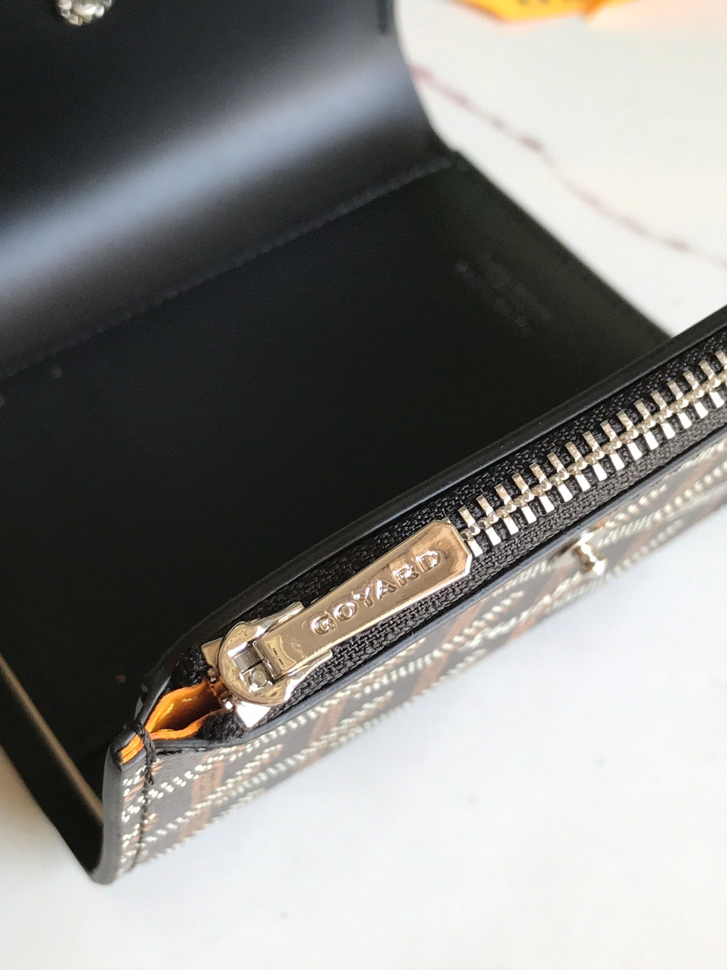 Goyard Saint-Gabriel Wallet 12 Cm Black Calfskin And Goyardine Canvas